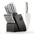 15-teilig Küchenmesser Set | Edelstahl mit integriertem Messerschärfer & Block